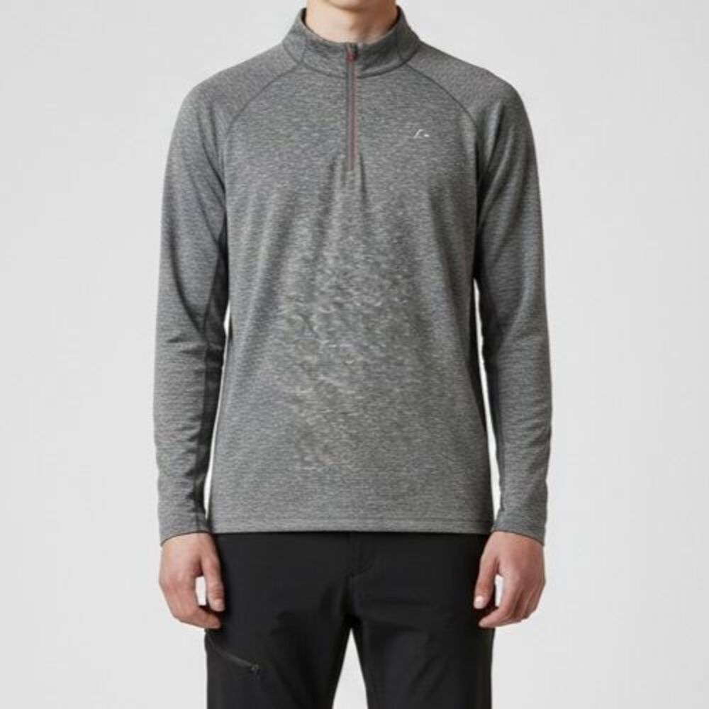 Paradox Heathered Gray Long Sleeve Quarter Zip Pullover Men XL Thumbholes